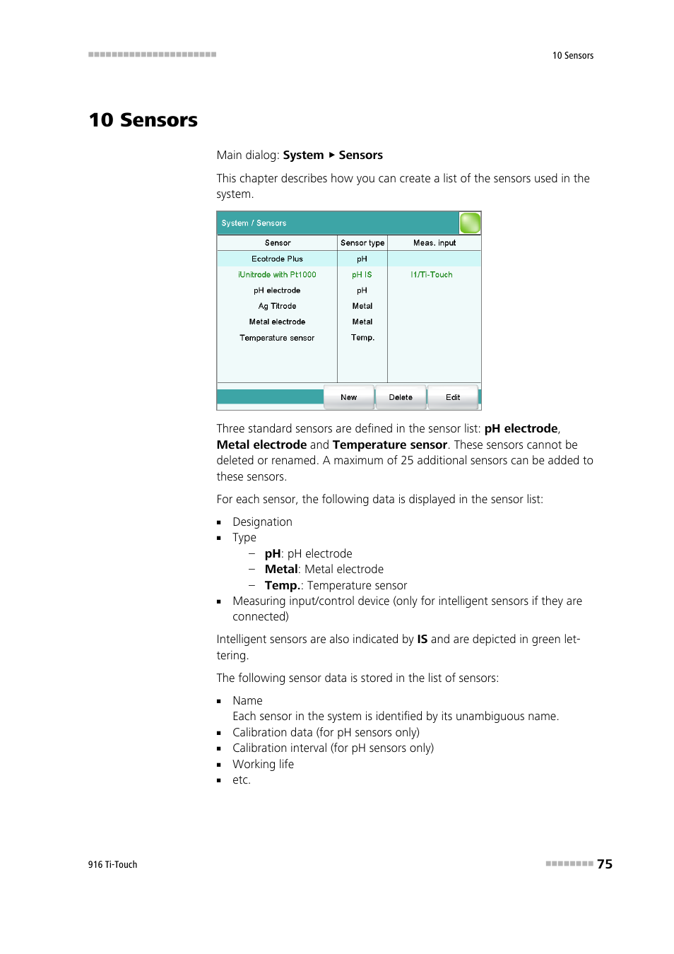 10 sensors | Metrohm 916 Ti-Touch User Manual | Page 91 / 459