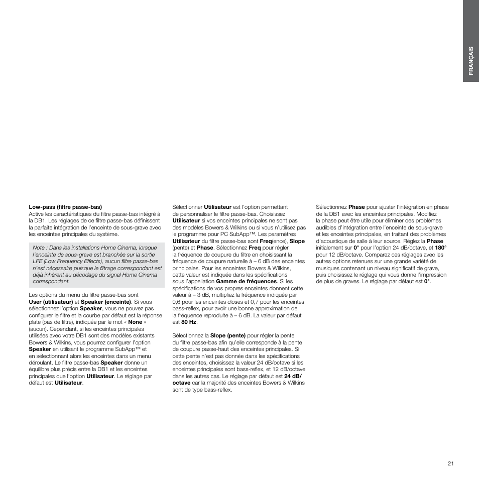 Bowers & Wilkins DB1 User Manual | Page 21 / 115