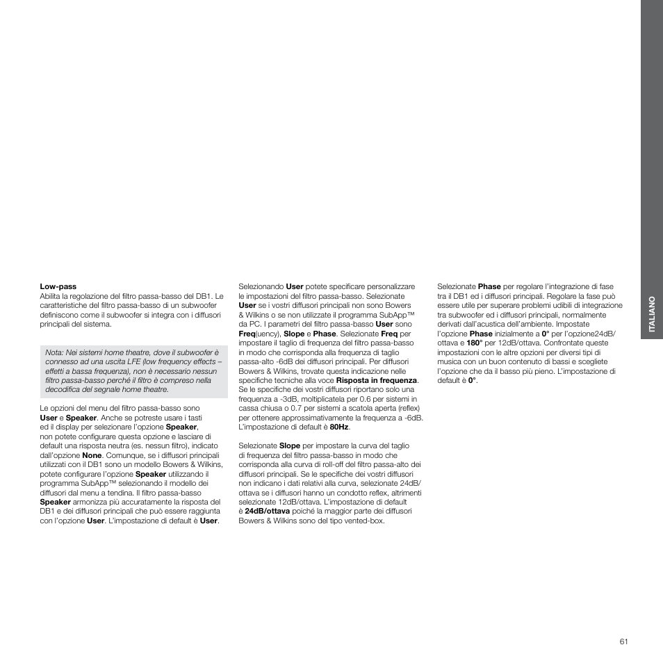 Bowers & Wilkins DB1 User Manual | Page 61 / 115