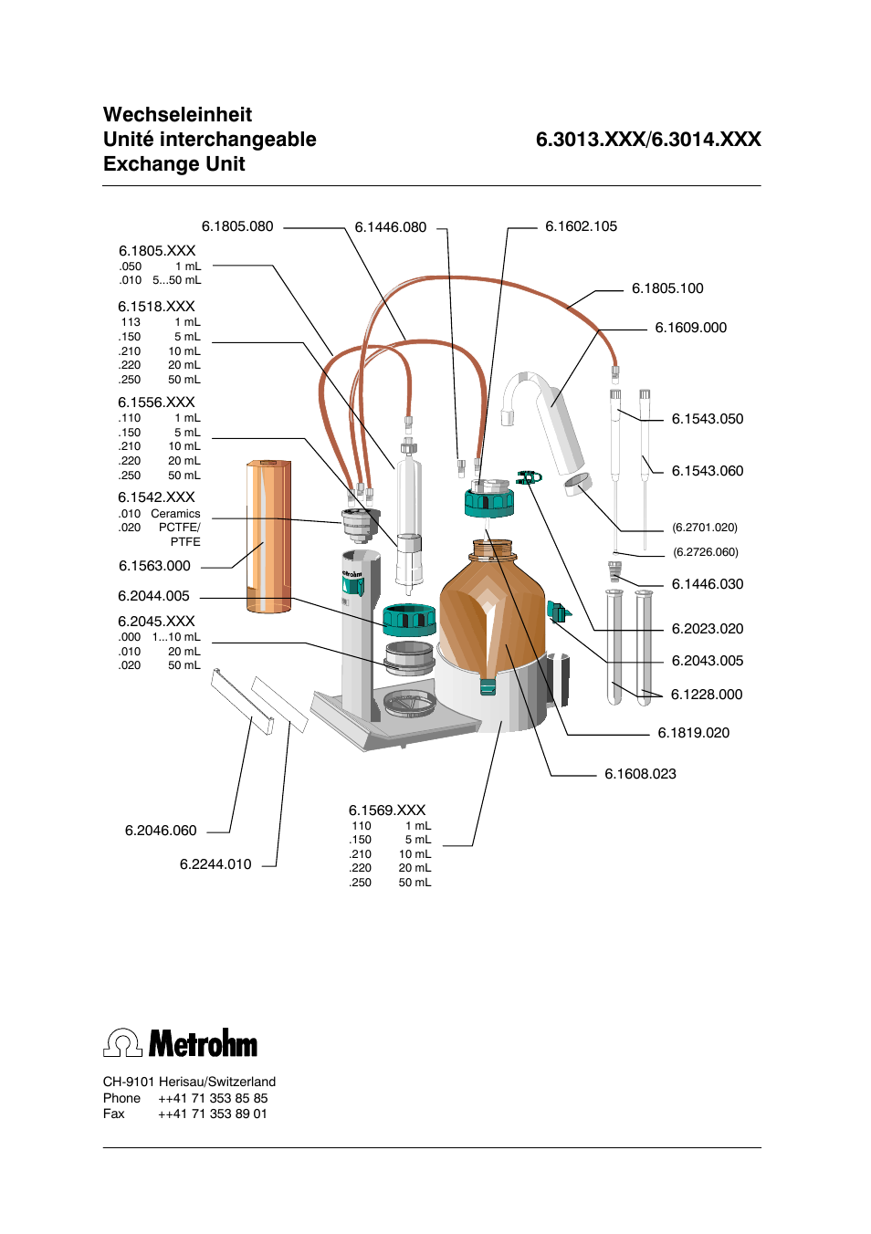 Metrohm 739 Exchange unit User Manual | 42 pages