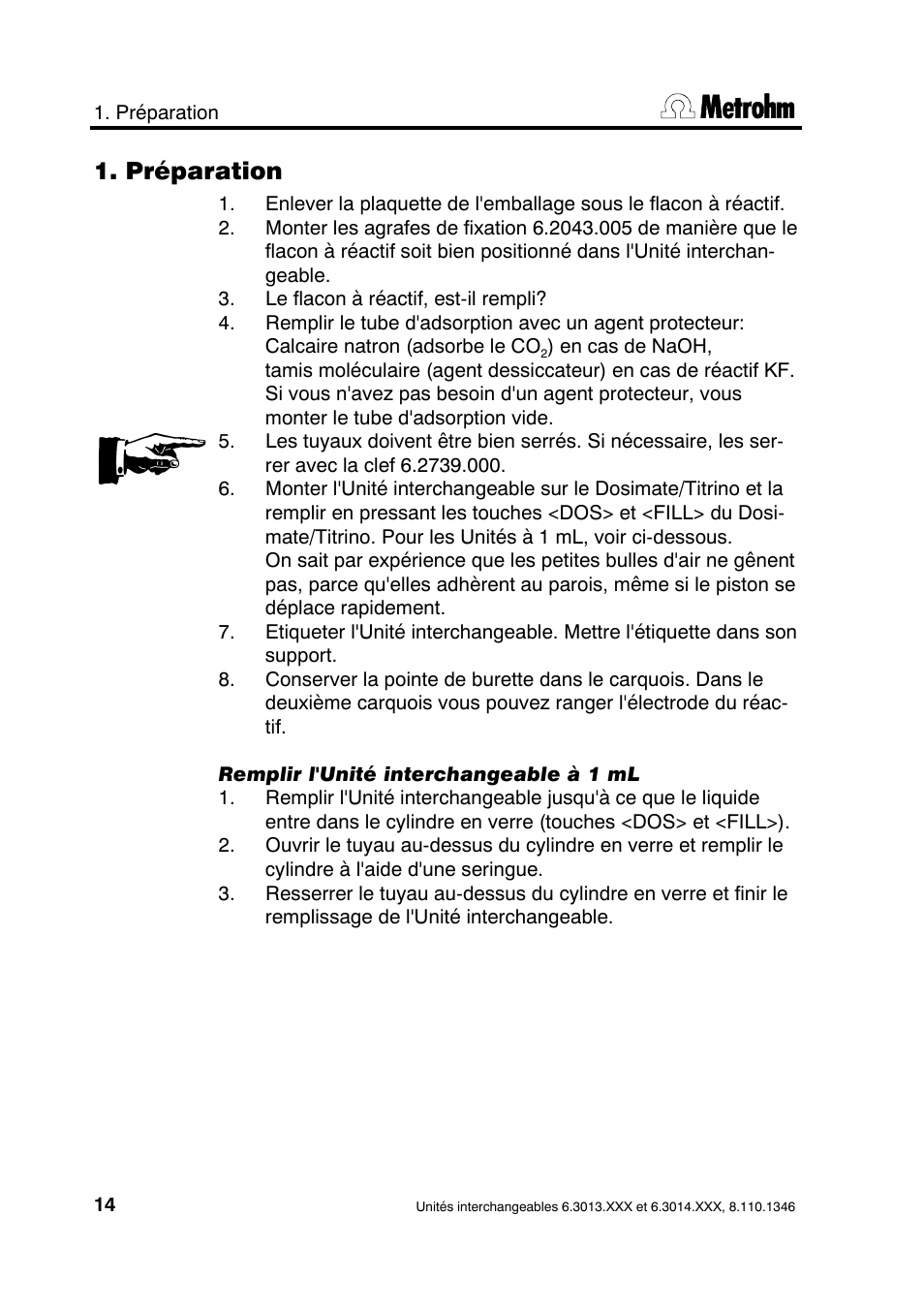 Préparation | Metrohm 739 Exchange unit User Manual | Page 14 / 42