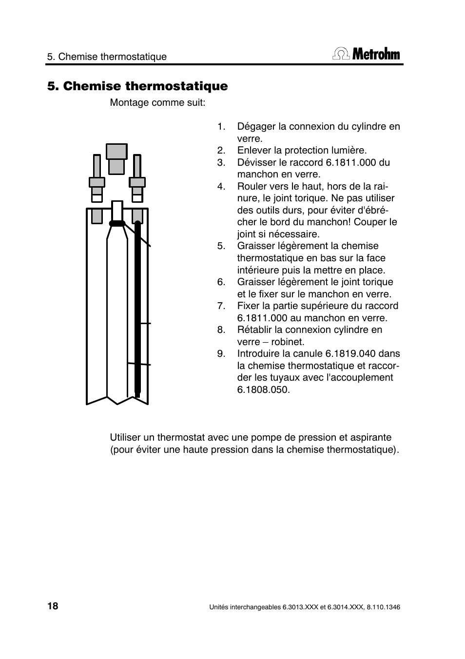 Chemise thermostatique | Metrohm 739 Exchange unit User Manual | Page 18 / 42
