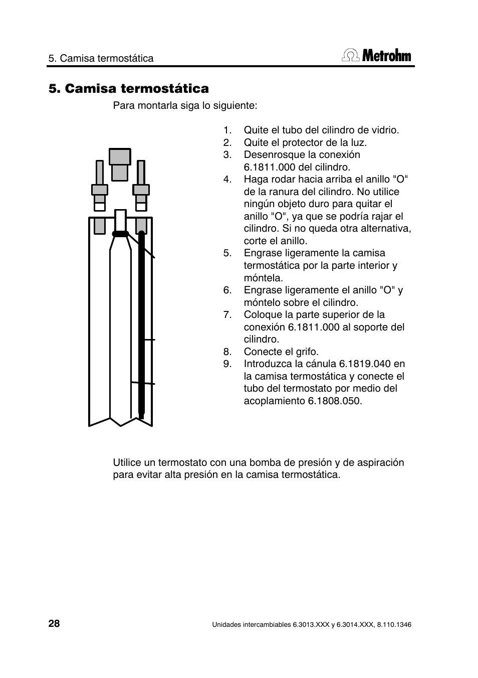 Camisa termostática | Metrohm 739 Exchange unit User Manual | Page 28 / 42
