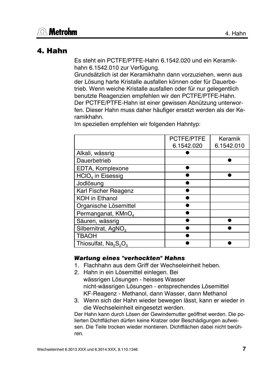 Hahn | Metrohm 739 Exchange unit User Manual | Page 7 / 42