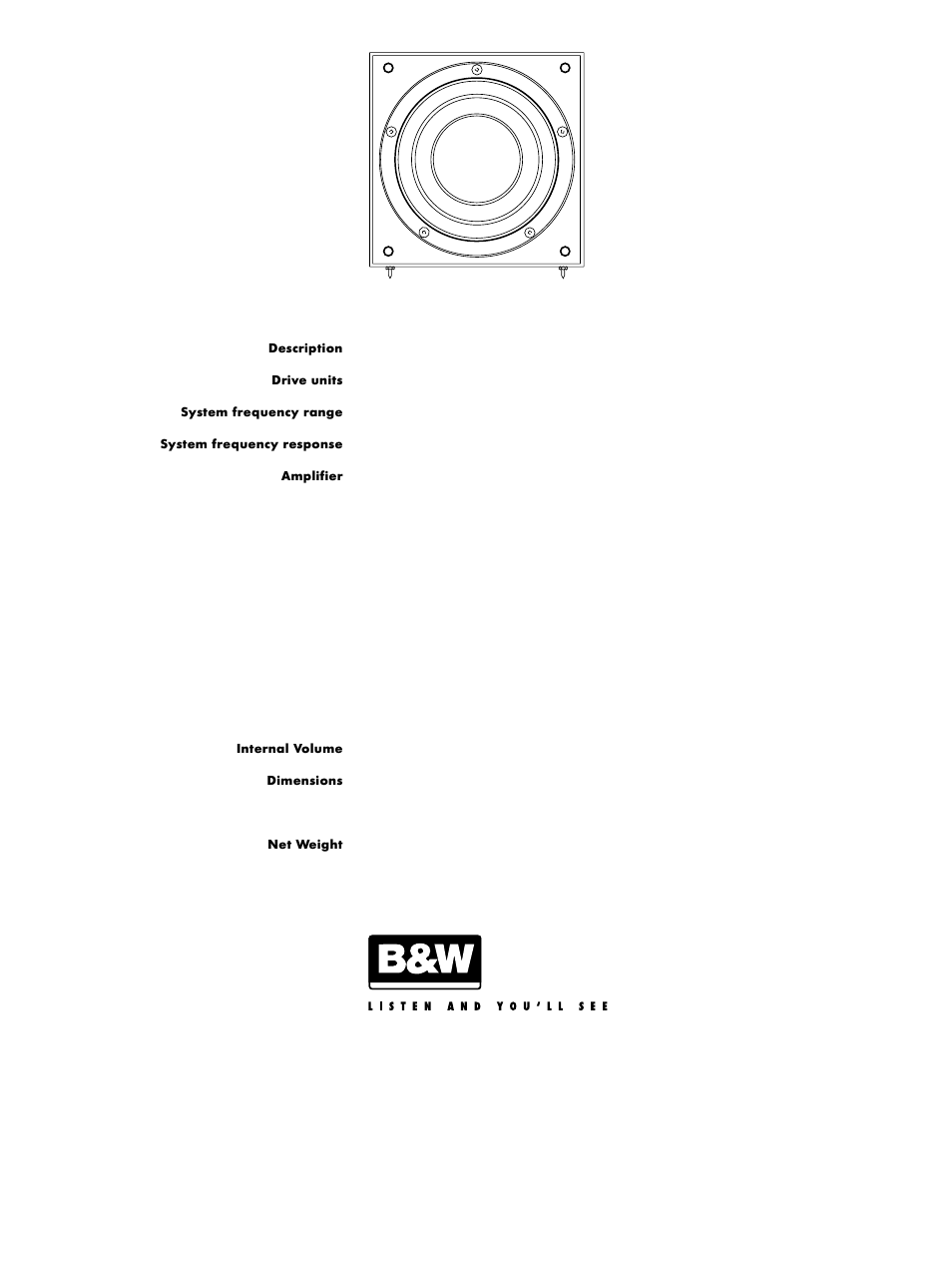 Bowers & Wilkins ASW 2500 User Manual | Page 38 / 38