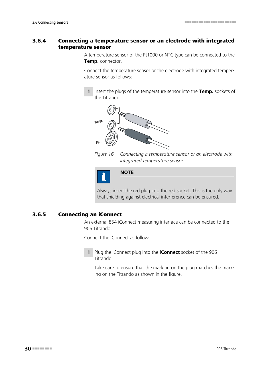 5 connecting an iconnect, Connecting an iconnect, Figure 16 | Metrohm 906 Titrando User Manual | Page 38 / 70