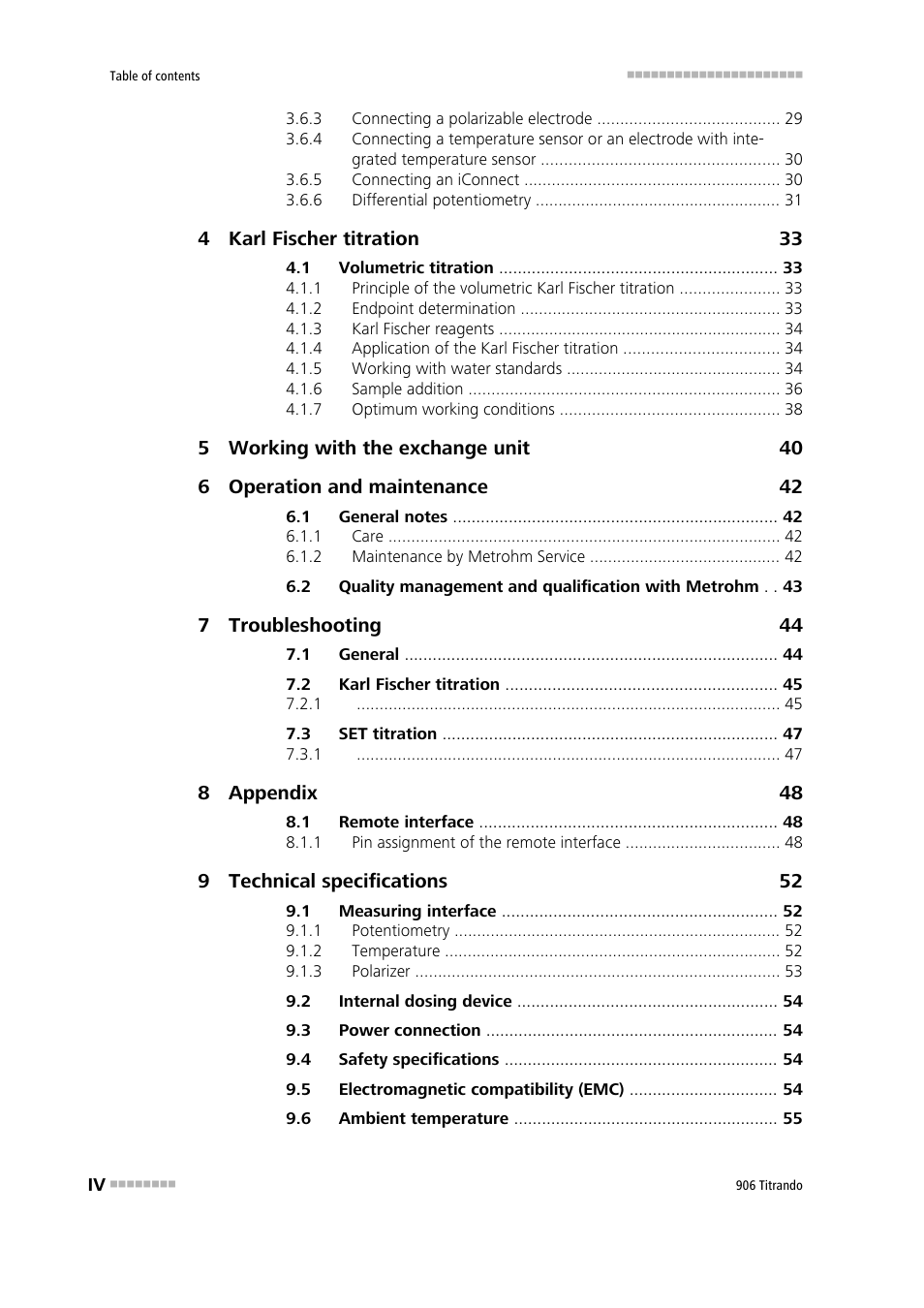 Metrohm 906 Titrando User Manual | Page 6 / 70