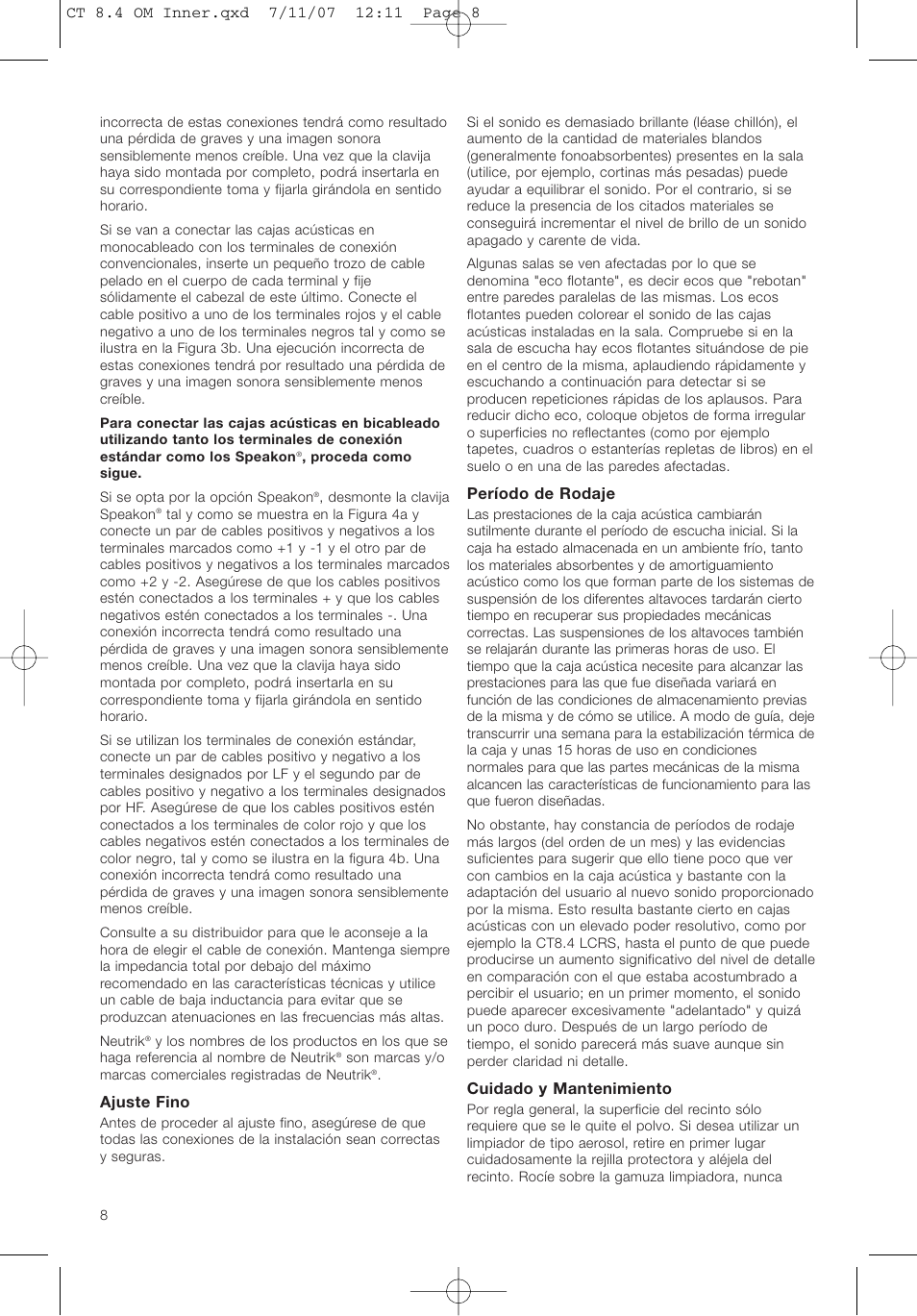 Bowers & Wilkins CT8.4 LCRS User Manual | Page 12 / 17