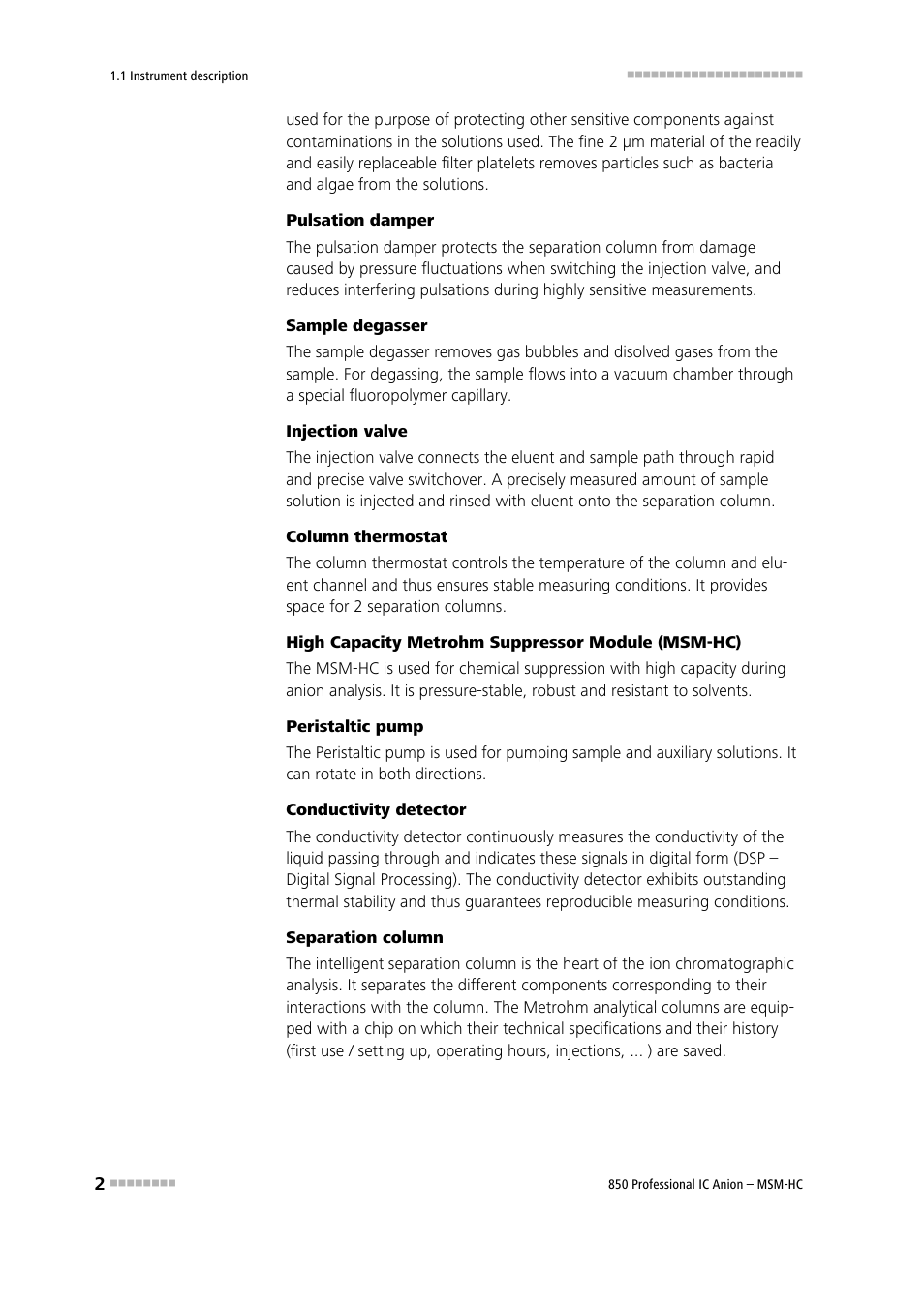 Metrohm 850 Professional IC Anion MSM-HC User Manual | Page 12 / 138
