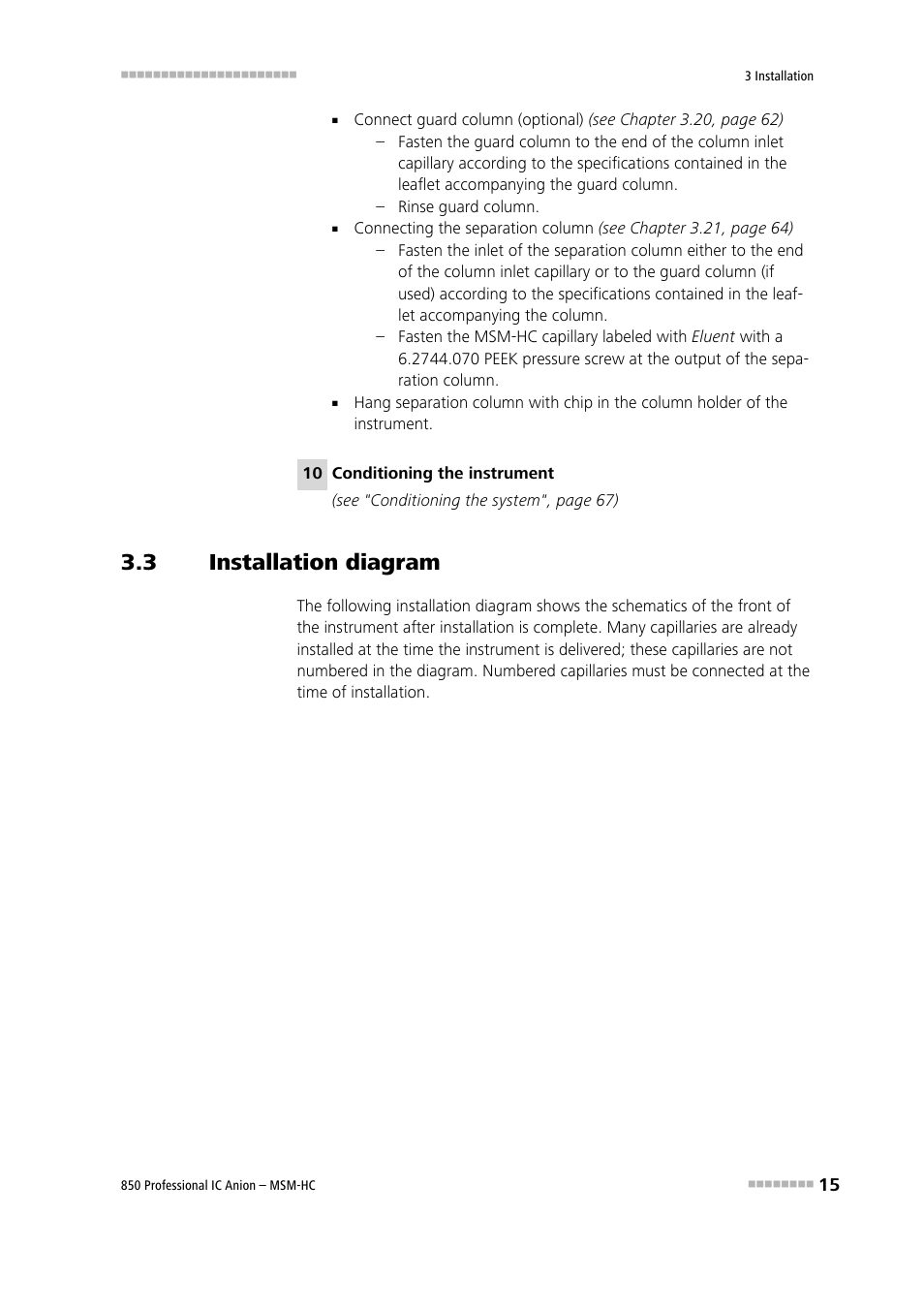 3 installation diagram, Installation diagram | Metrohm 850 Professional IC Anion MSM-HC User Manual | Page 25 / 138