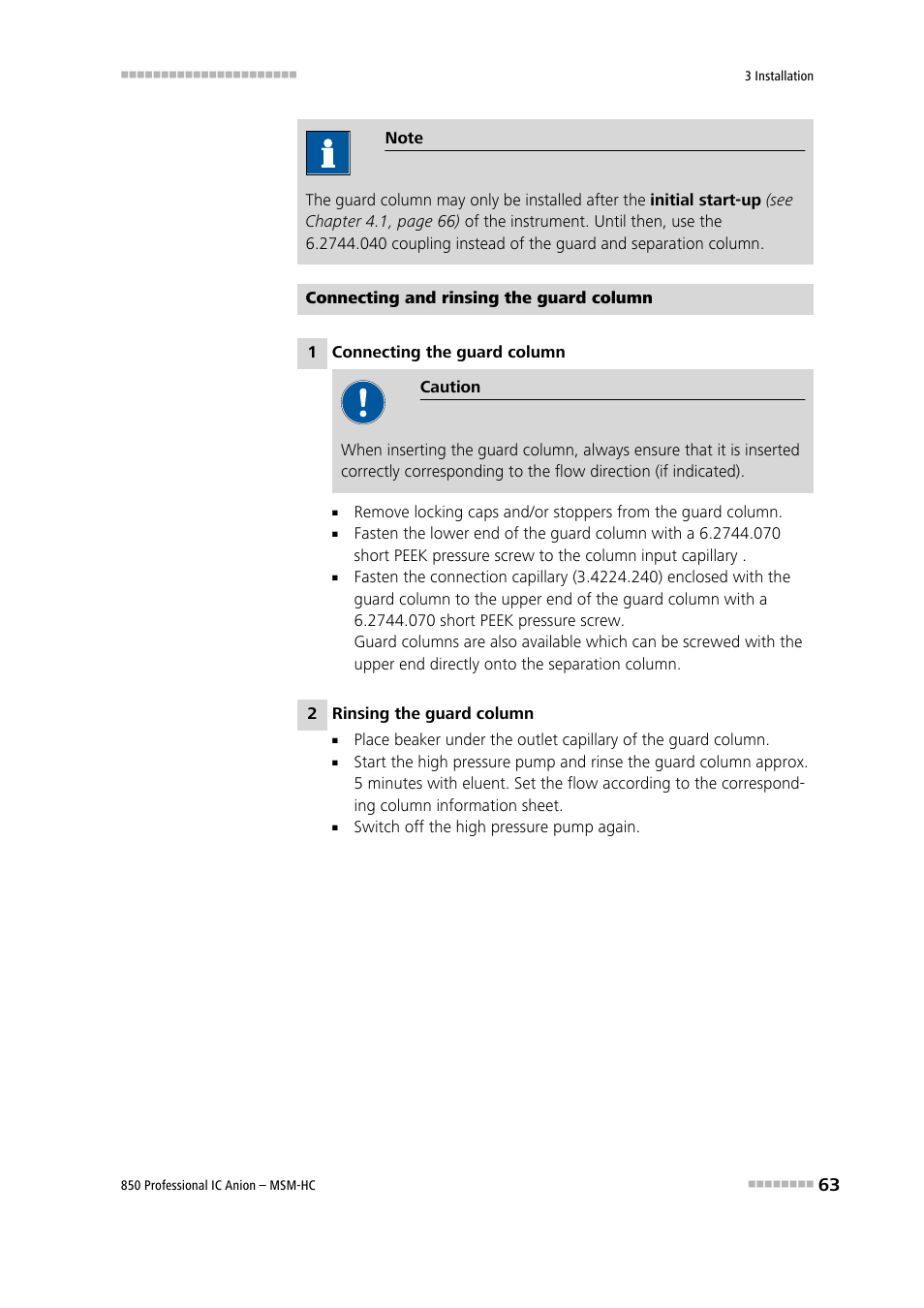 Metrohm 850 Professional IC Anion MSM-HC User Manual | Page 73 / 138