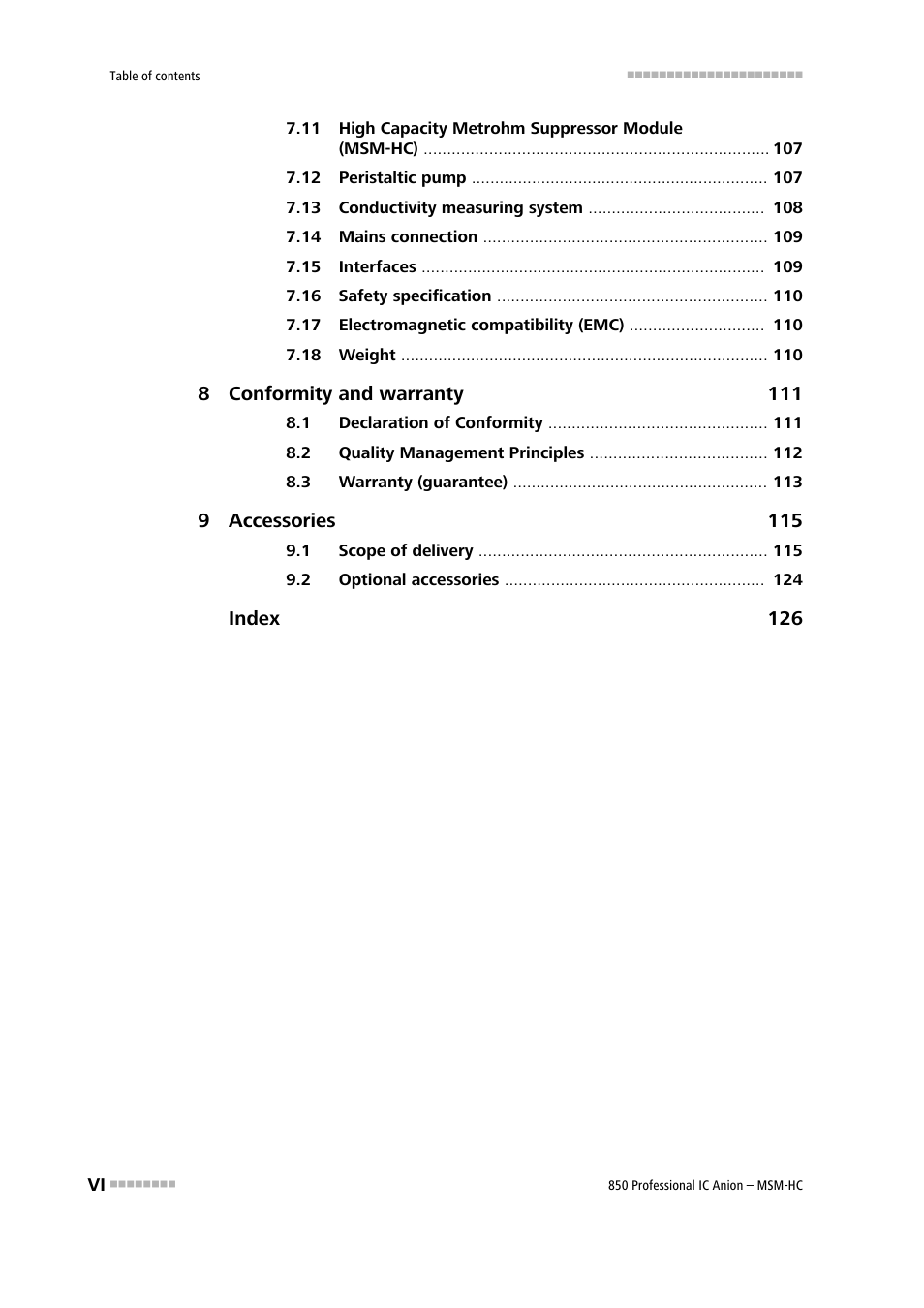 Metrohm 850 Professional IC Anion MSM-HC User Manual | Page 8 / 138