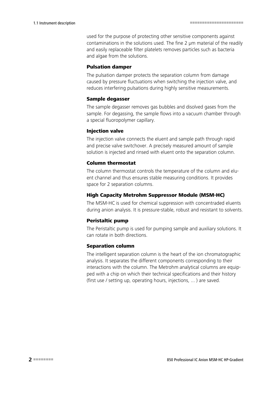 Metrohm 850 Professional IC Anion MSM-HC - Gradient User Manual | Page 12 / 132