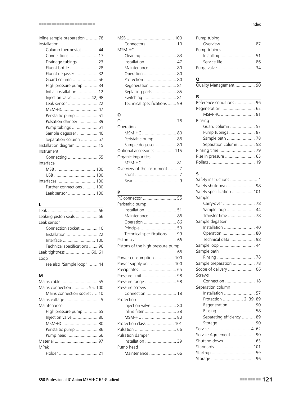 Metrohm 850 Professional IC Anion MSM-HC - Gradient User Manual | Page 131 / 132