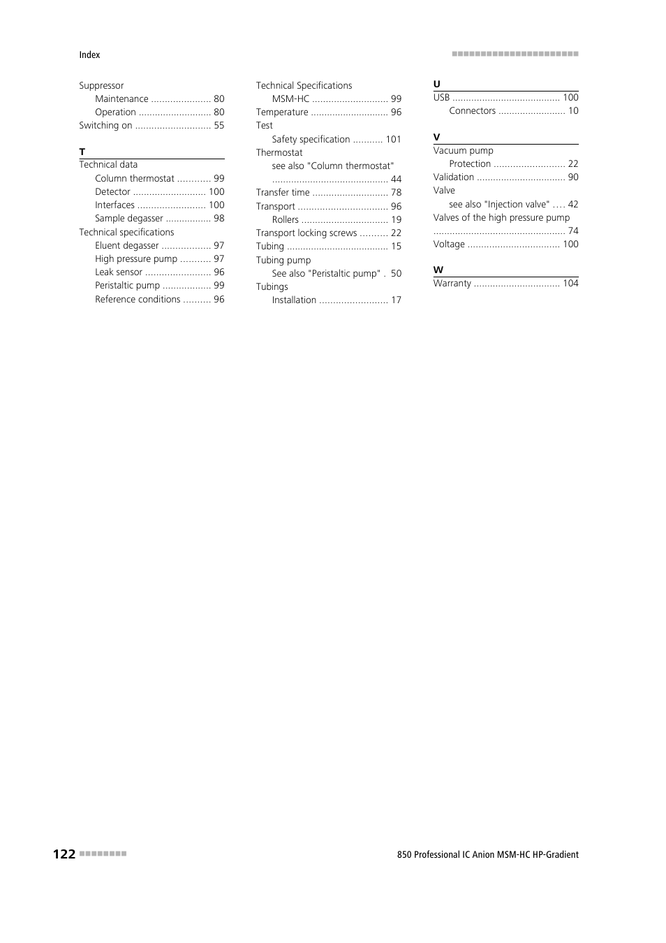 Metrohm 850 Professional IC Anion MSM-HC - Gradient User Manual | Page 132 / 132