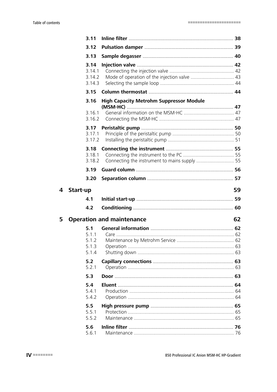 Metrohm 850 Professional IC Anion MSM-HC - Gradient User Manual | Page 6 / 132