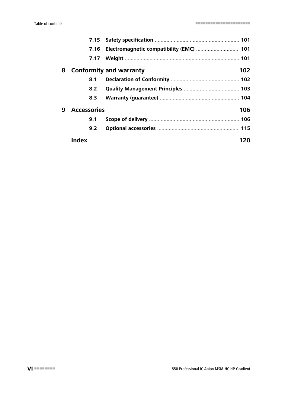 Metrohm 850 Professional IC Anion MSM-HC - Gradient User Manual | Page 8 / 132