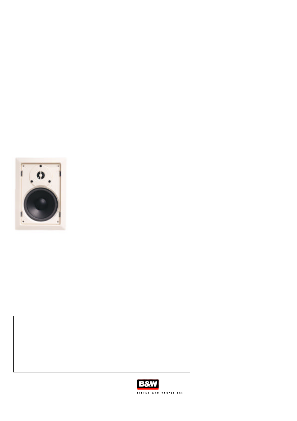 Bowers & Wilkins CWM5 User Manual | 1 page
