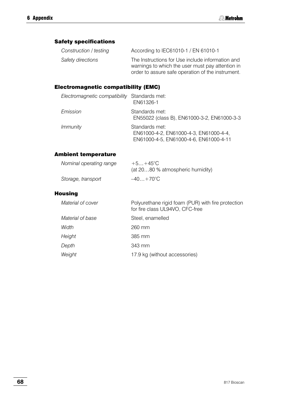 Metrohm 817 Bioscan User Manual | Page 76 / 85