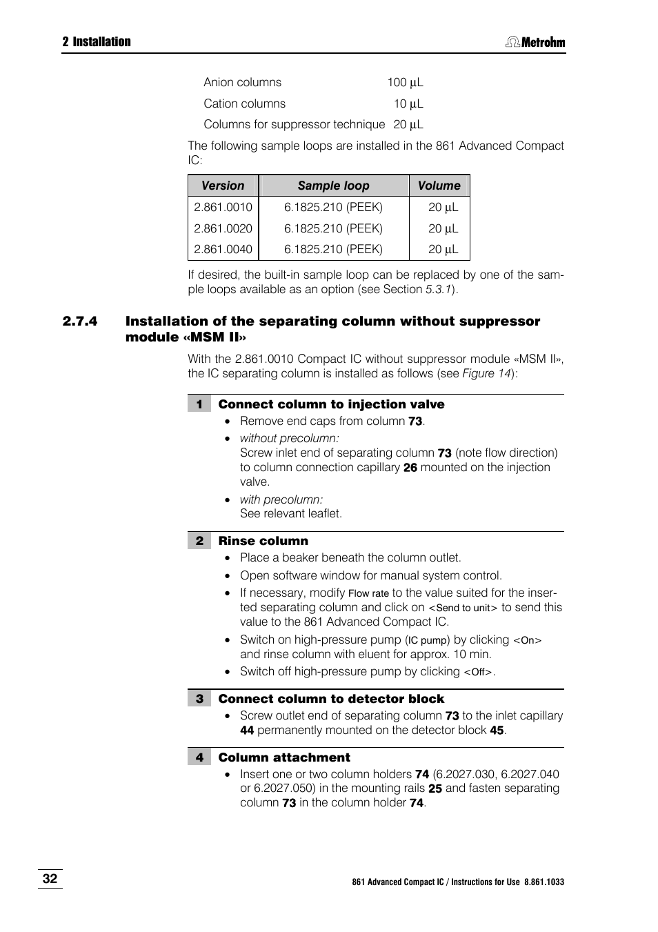 Metrohm 861 Advanced Compact IC User Manual | Page 42 / 119