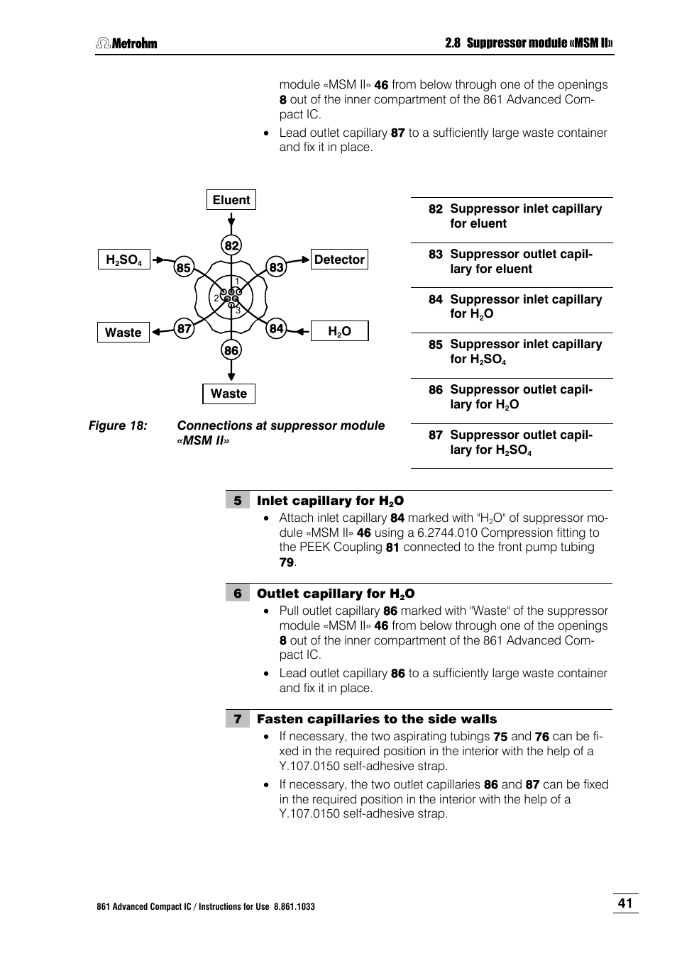 Figure 18, Connections at suppressor module «msm ii, Figure 18 ) | Metrohm 861 Advanced Compact IC User Manual | Page 51 / 119