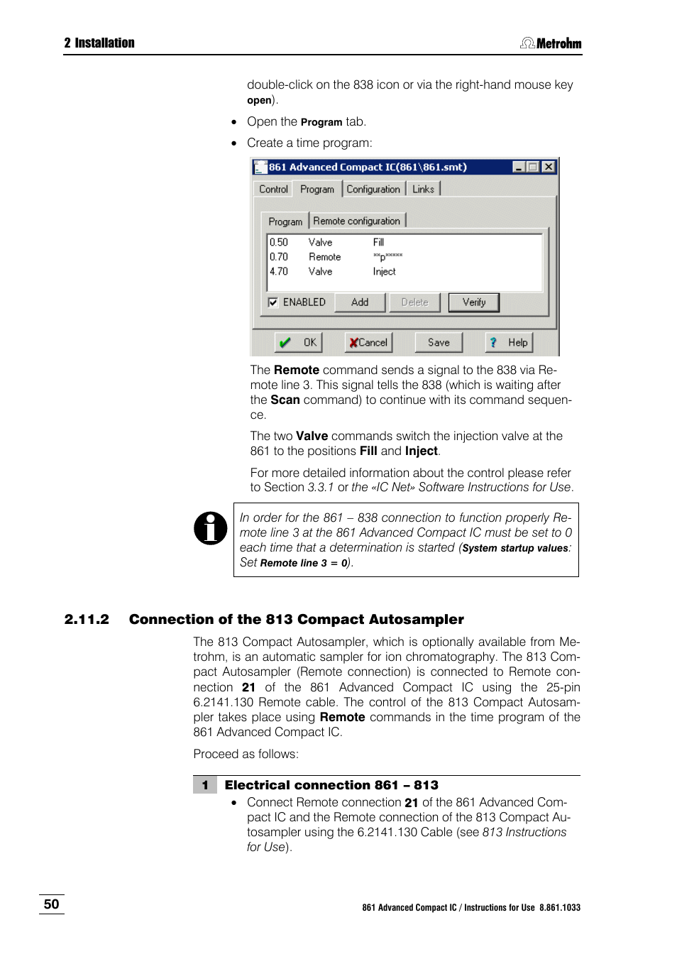 2 connection of the 813 compact autosampler, Connection of the 813 compact autosampler | Metrohm 861 Advanced Compact IC User Manual | Page 60 / 119