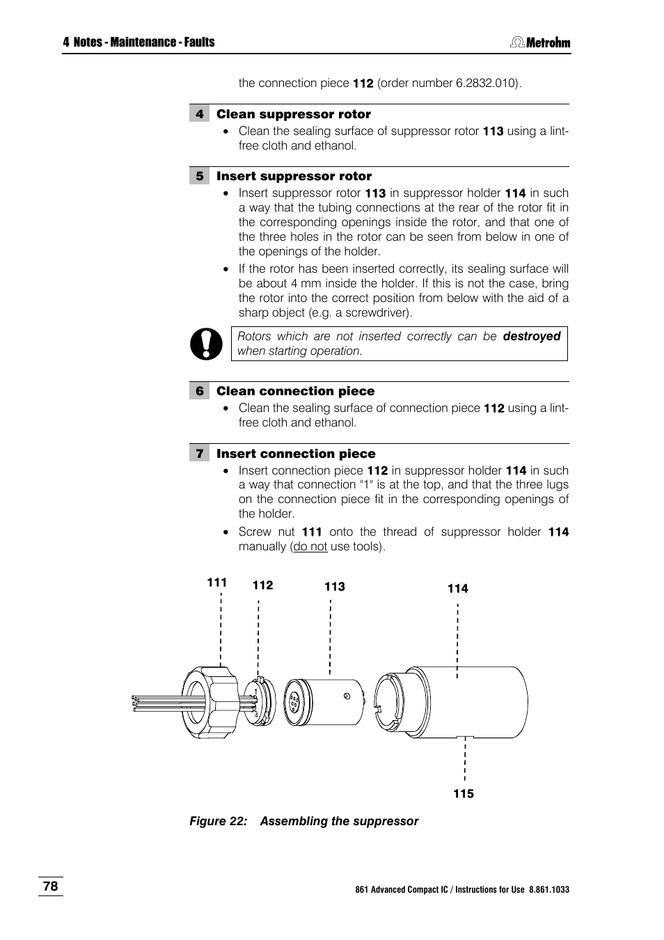 Figure 22, Assembling the suppressor | Metrohm 861 Advanced Compact IC User Manual | Page 88 / 119