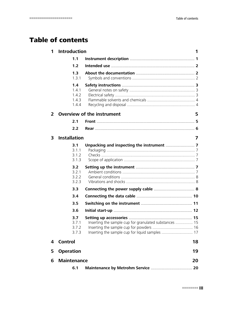 Metrohm NIRS DS2500 Analyzer User Manual | Page 5 / 48