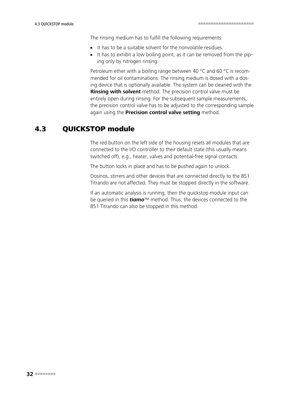 3 quickstop module, Quickstop module | Metrohm 875 KF Gas Analyzer User Manual | Page 40 / 55