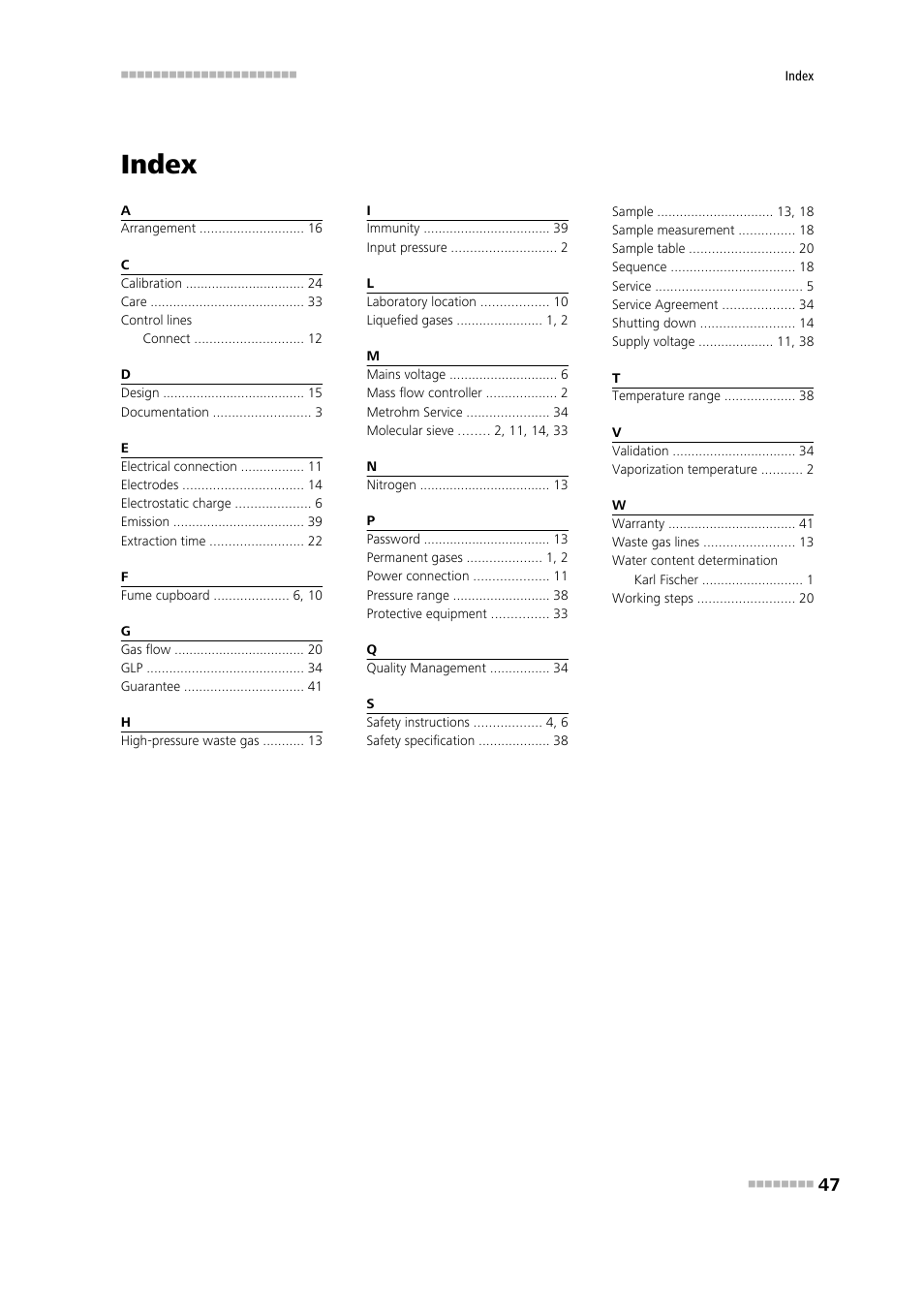 Index | Metrohm 875 KF Gas Analyzer User Manual | Page 55 / 55