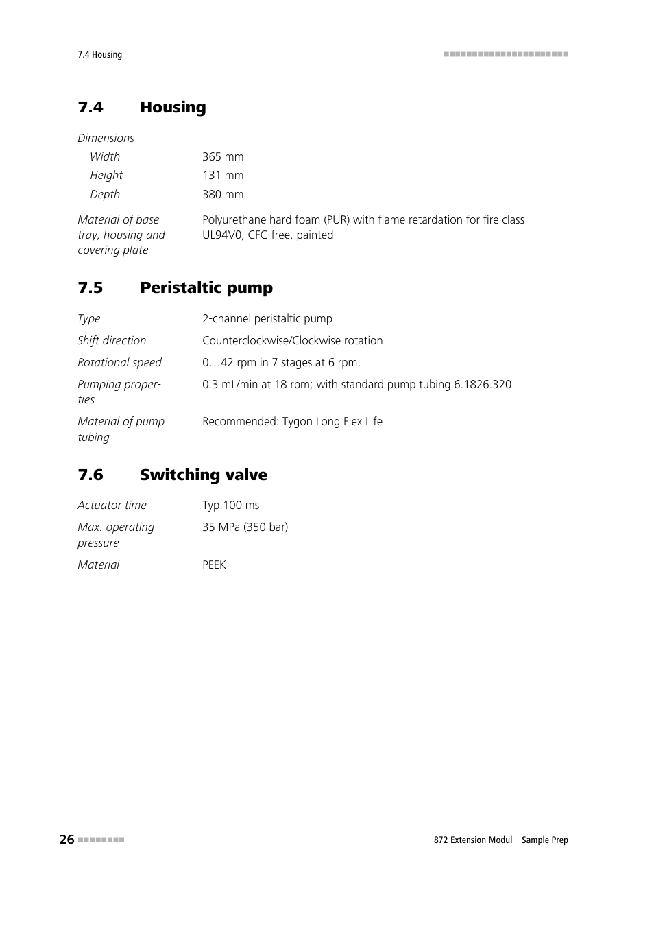 4 housing, 5 peristaltic pump, 6 switching valve | Housing, Peristaltic pump, Switching valve | Metrohm 872 Extension Module Sample Prep User Manual | Page 34 / 44