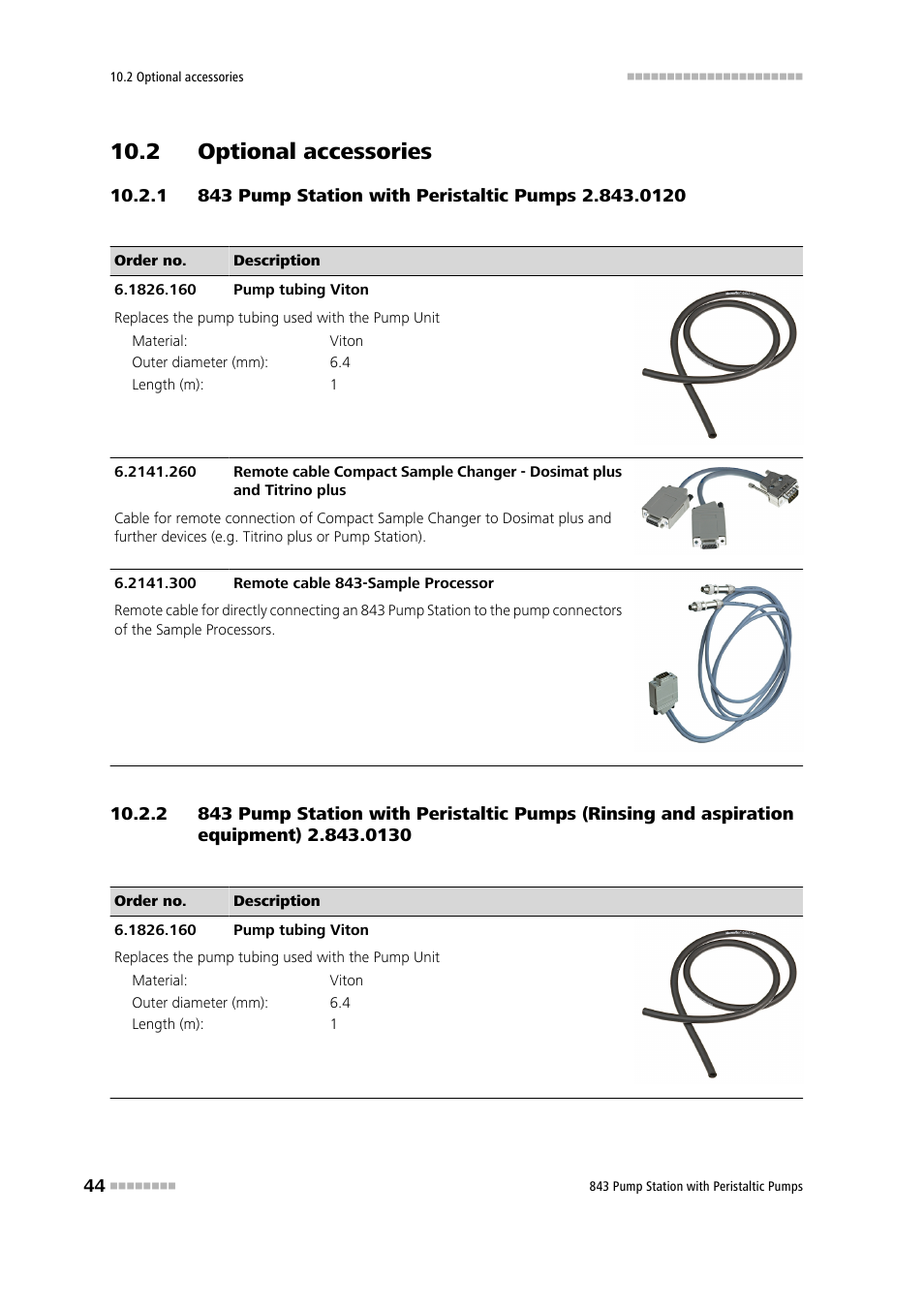 2 optional accessories, 843 pump station with peristaltic pumps 2.843.0120 | Metrohm 843 Pump Station with peristaltic pump User Manual | Page 52 / 56