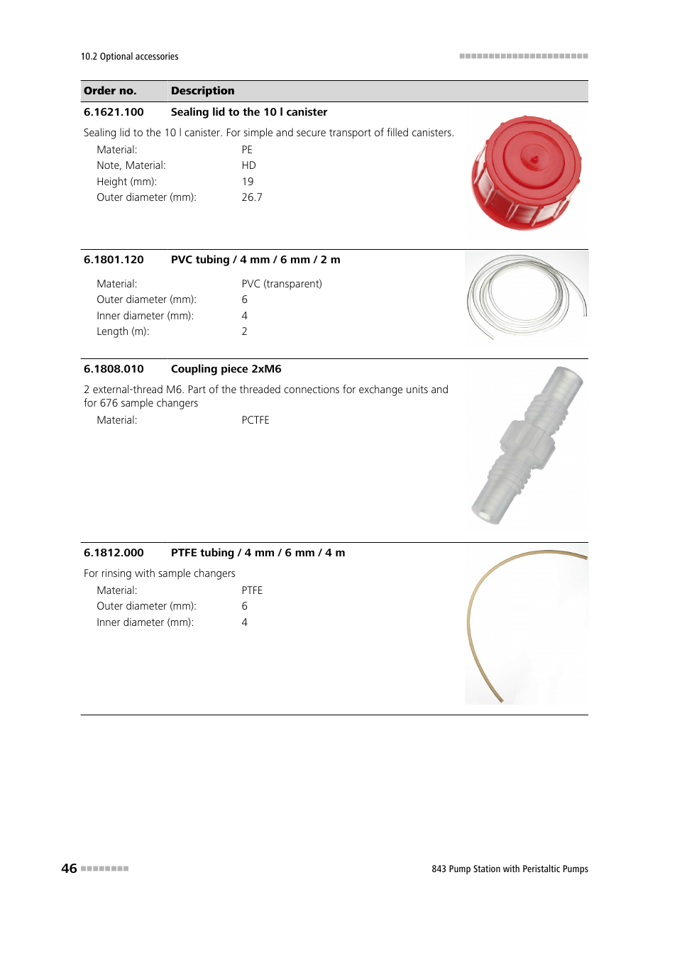 Metrohm 843 Pump Station with peristaltic pump User Manual | Page 54 / 56