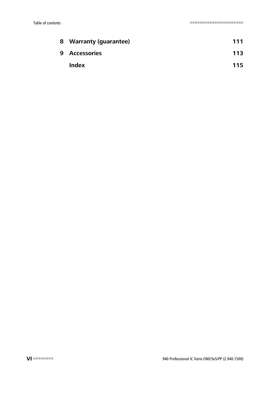 Metrohm 940 Professional IC Vario ONE/SeS/PP User Manual | Page 8 / 126