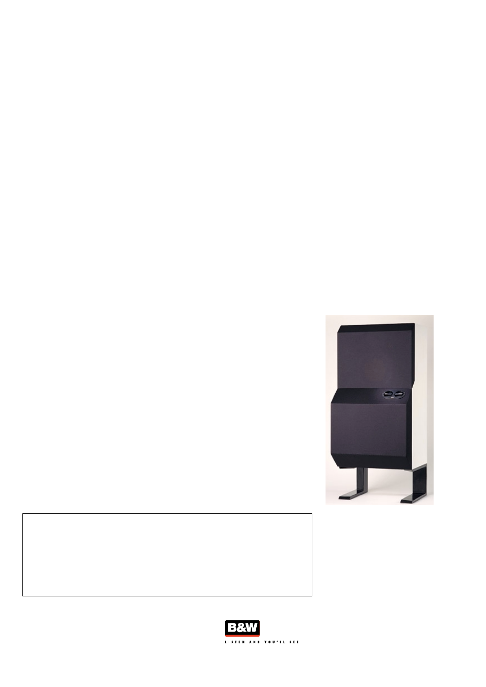 Bowers & Wilkins DM6 User Manual | 1 page