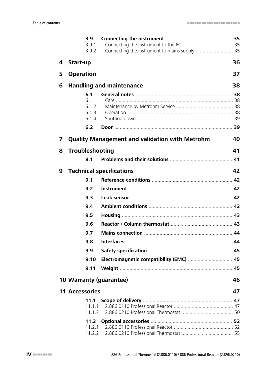 Metrohm 886 Prof.Thermostat/Reactor User Manual | Page 6 / 66