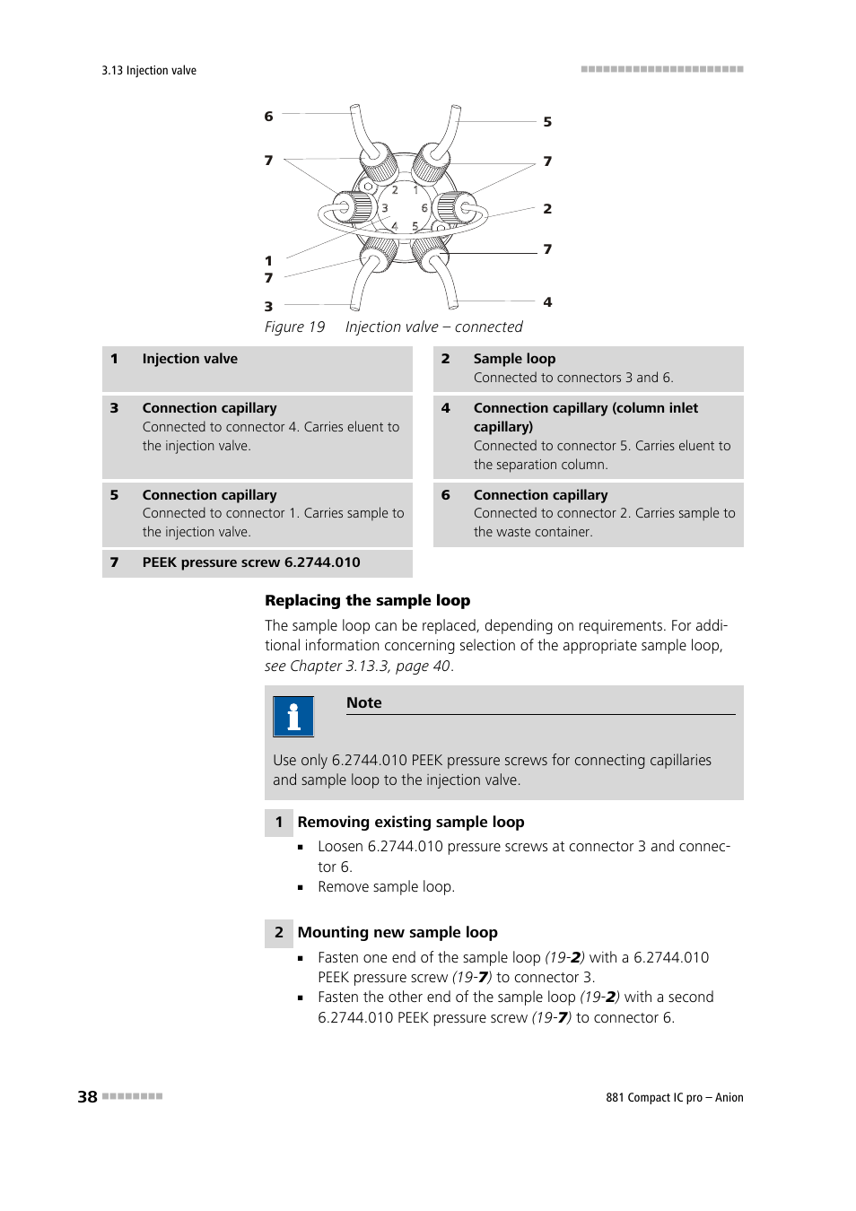 Figure 19, Injection valve – connected | Metrohm 881 Compact IC pro – Anion User Manual | Page 48 / 129