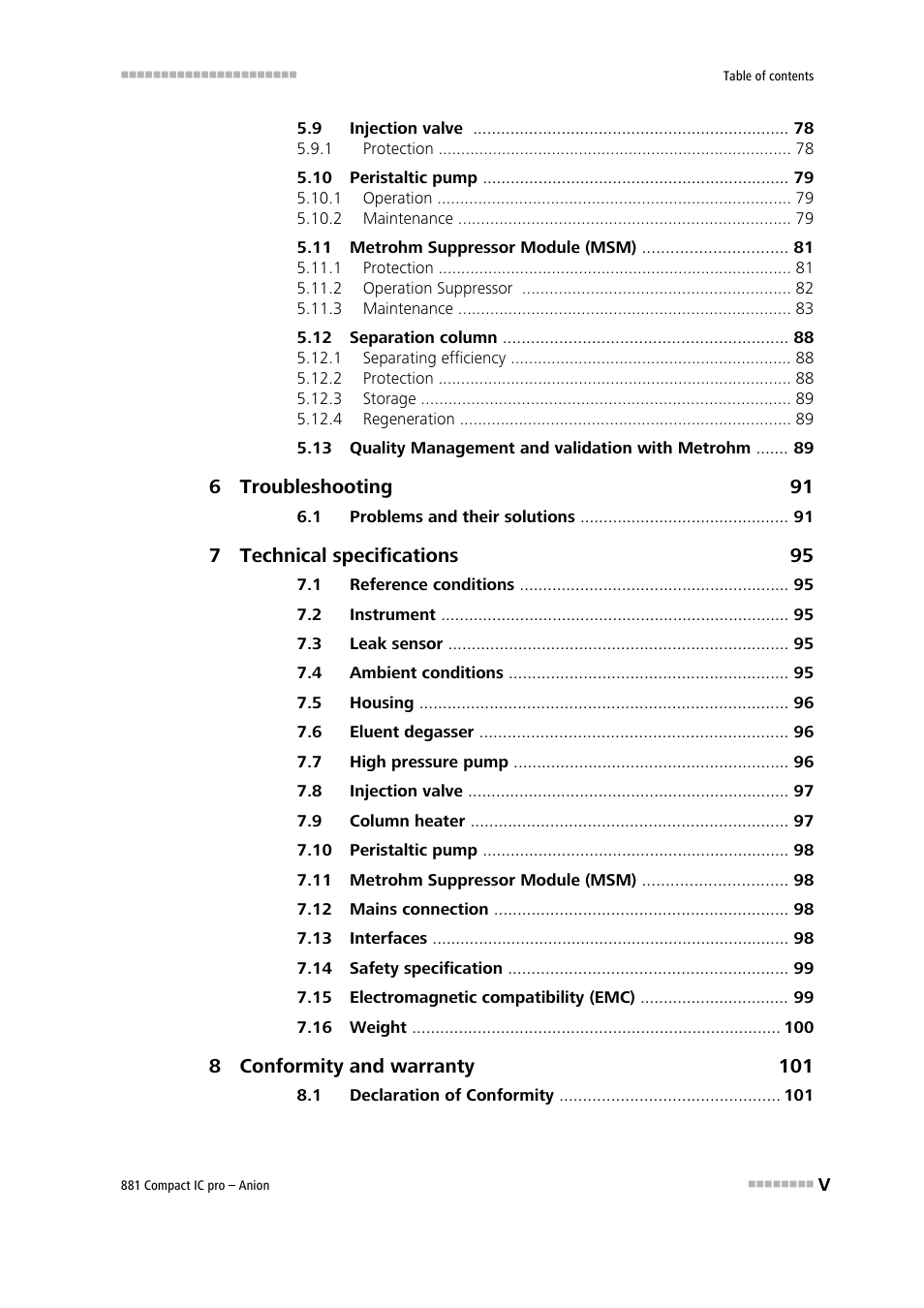 Metrohm 881 Compact IC pro – Anion User Manual | Page 7 / 129