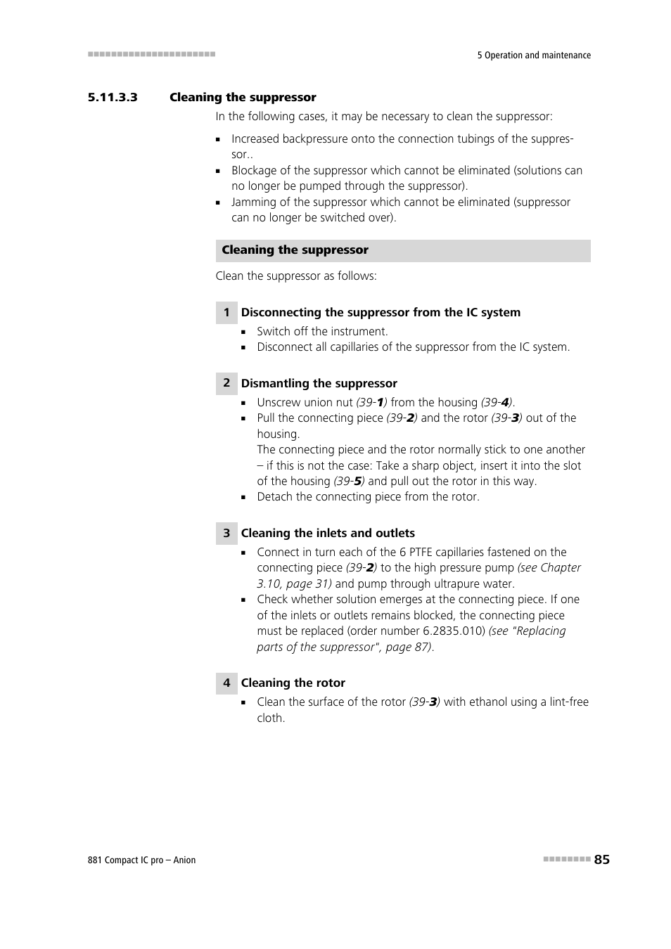 3 cleaning the suppressor | Metrohm 881 Compact IC pro – Anion User Manual | Page 95 / 129