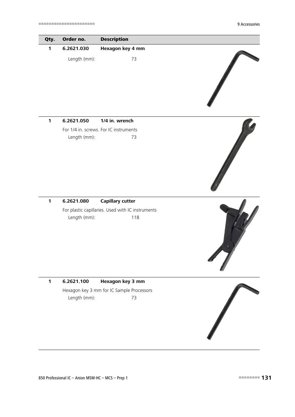 Metrohm 850 Professional IC Anion MSM-HC MCS Prep 1 User Manual | Page 141 / 151