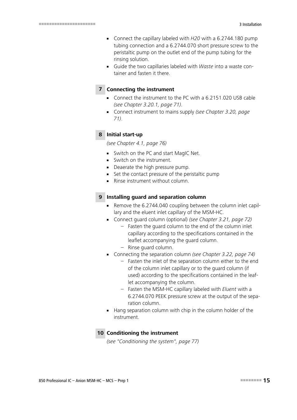 Metrohm 850 Professional IC Anion MSM-HC MCS Prep 1 User Manual | Page 25 / 151