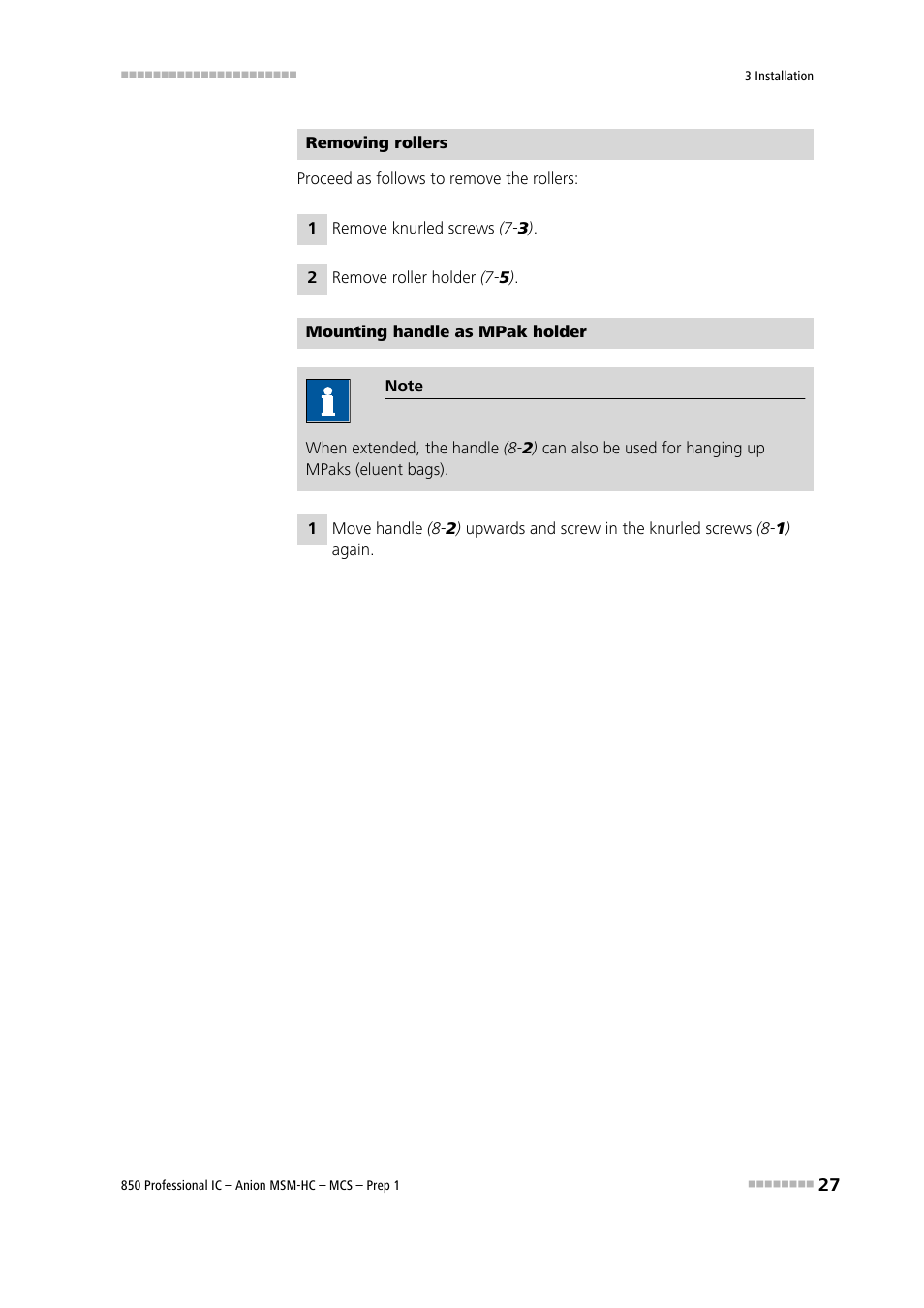 Metrohm 850 Professional IC Anion MSM-HC MCS Prep 1 User Manual | Page 37 / 151