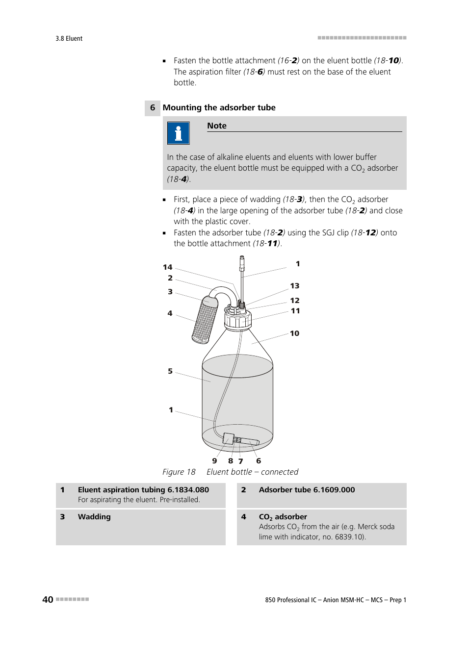 Figure 18, Eluent bottle – connected | Metrohm 850 Professional IC Anion MSM-HC MCS Prep 1 User Manual | Page 50 / 151