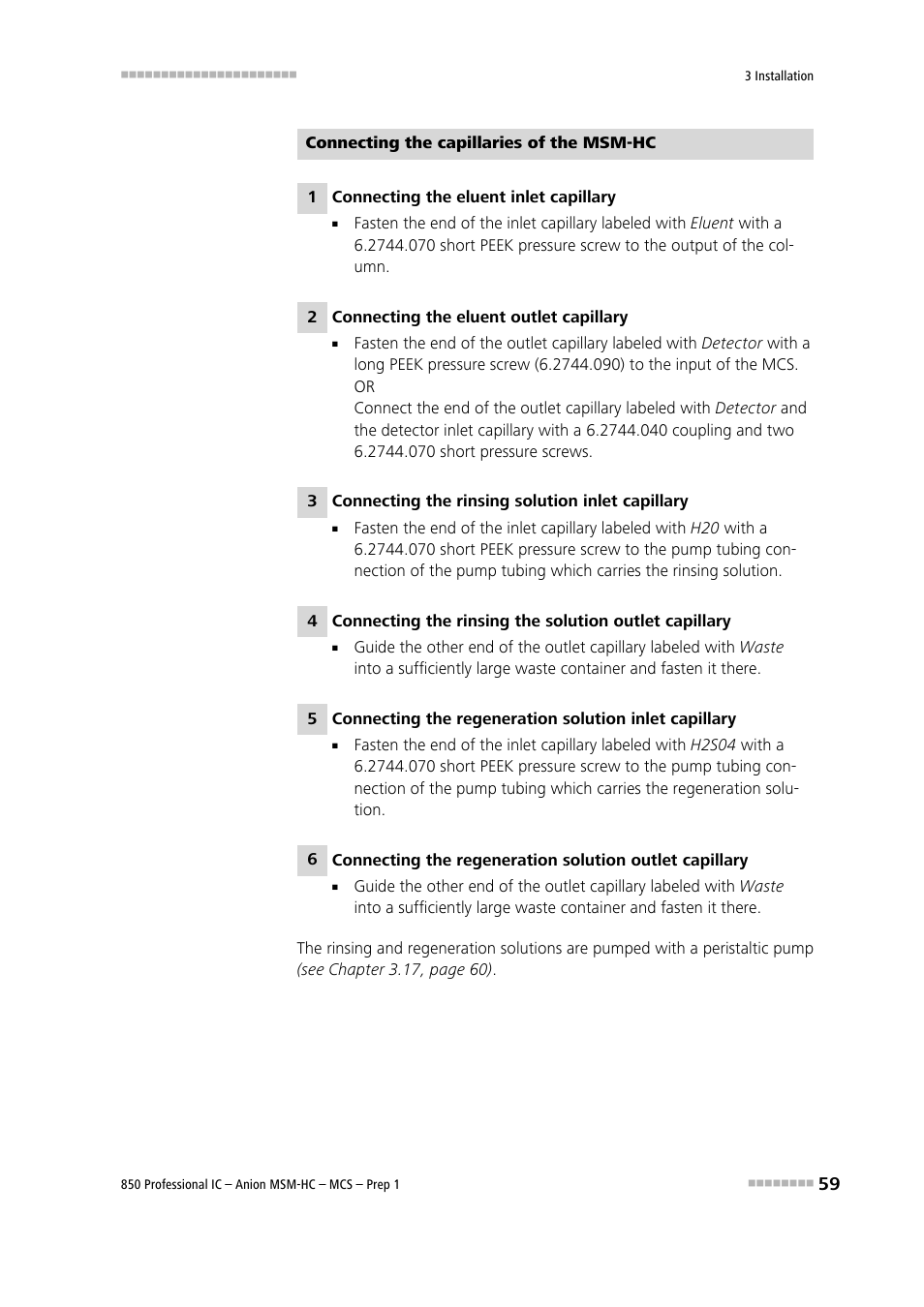 Metrohm 850 Professional IC Anion MSM-HC MCS Prep 1 User Manual | Page 69 / 151