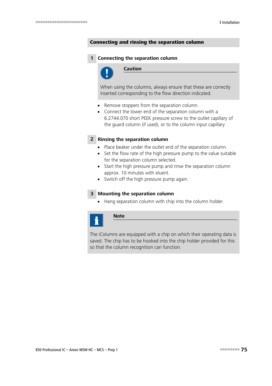 Metrohm 850 Professional IC Anion MSM-HC MCS Prep 1 User Manual | Page 85 / 151