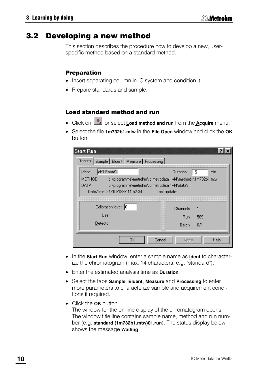 2 developing a new method | Metrohm 714 IC Metrodata User Manual | Page 16 / 66