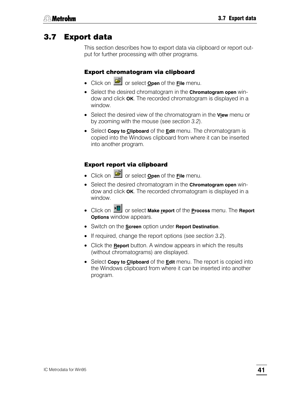 7 export data | Metrohm 714 IC Metrodata User Manual | Page 47 / 66