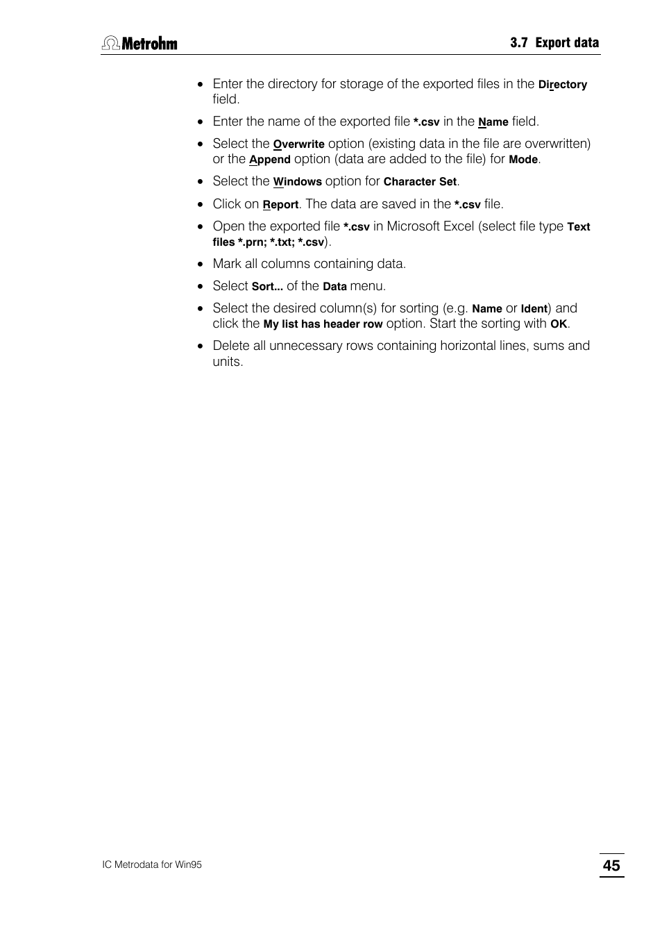 Metrohm 714 IC Metrodata User Manual | Page 51 / 66