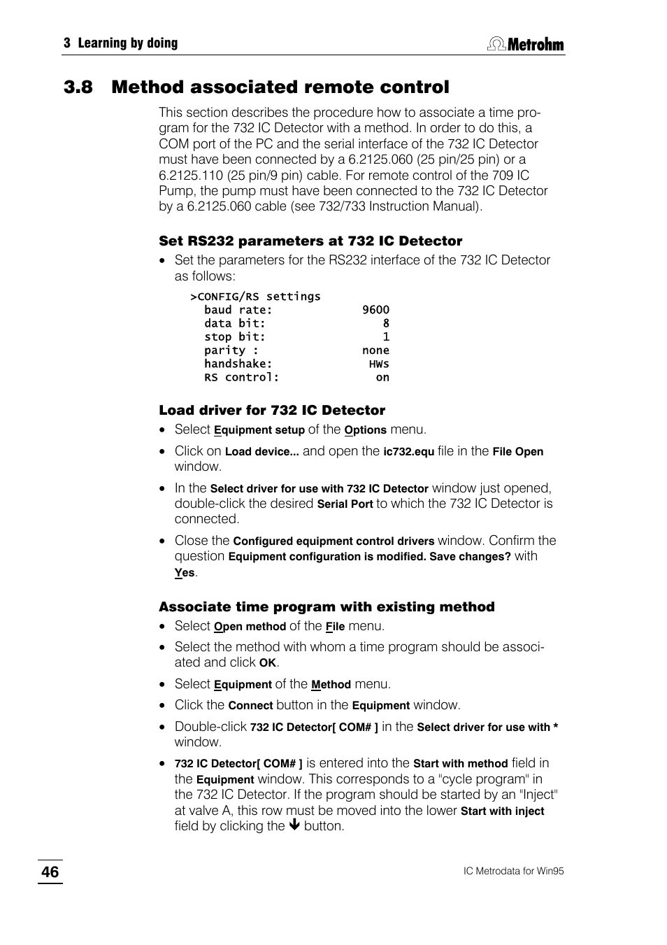 8 method associated remote control | Metrohm 714 IC Metrodata User Manual | Page 52 / 66
