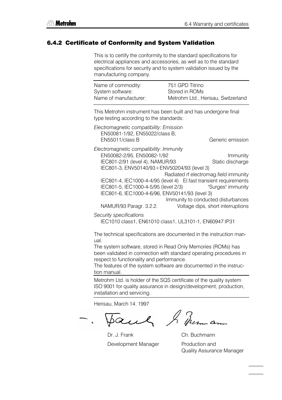 Metrohm 751 GPD Titrino User Manual | Page 230 / 240